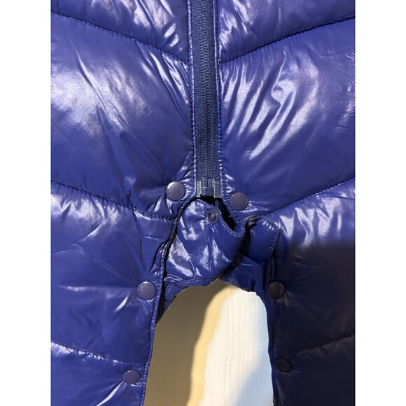Ohrwurm Unisex Hooded Puffer Snowsuit 6-12 Months Blue Zip Up Snap Legs Warm - Picture 2 of 6